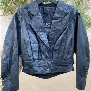 VTG Euro Mono 🇺🇸 Made 💯 Calfskin Jacket Sz S